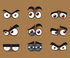 Brown Cartoon Eyes Vector