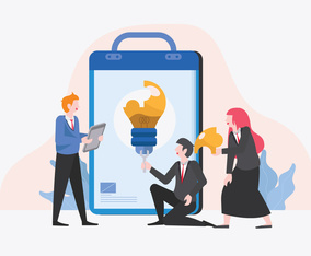 Office Staff Collaborating for Company Goals Vector Flat Illustration