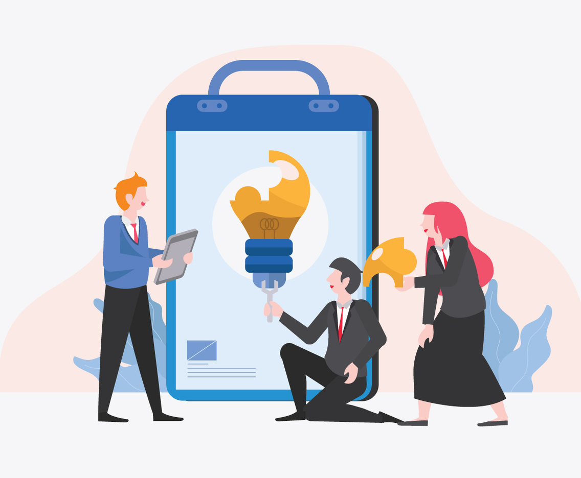 Office Staff Collaborating for Company Goals Vector Flat Illustration