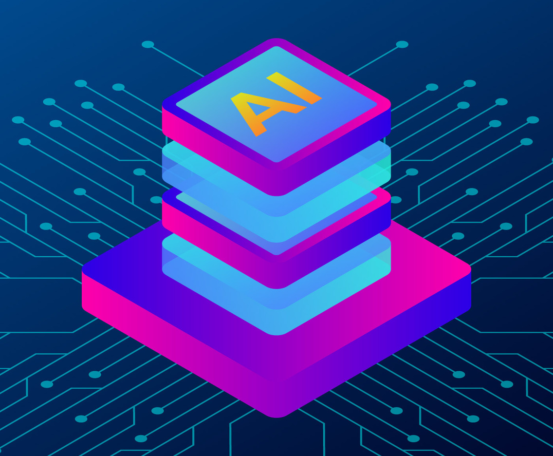 3D Isometric Illustration Of Processor Chip AI