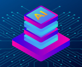 3D Isometric Illustration Of Processor Chip AI