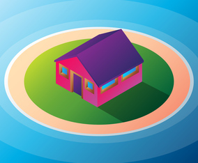 Isolated Isomatic Small House Illustration