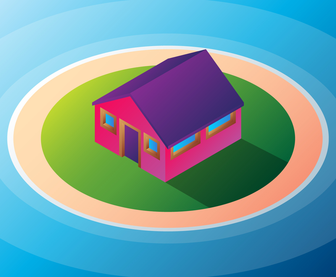 Isolated Isomatic Small House Illustration