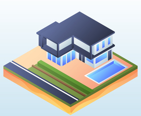 Isometric House With Swimming Pool