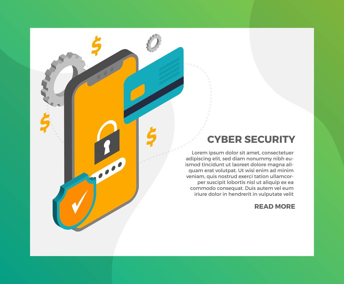 Mobile Secure Cyber Security Illustration