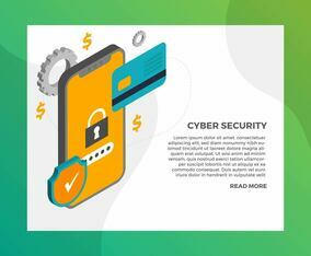 Mobile Secure Cyber Security Illustration