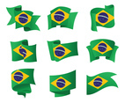 Set of Flags of Brazil Vector Illustration