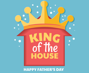 King of the House. Happy Fathers Day Vector Lettering Concept