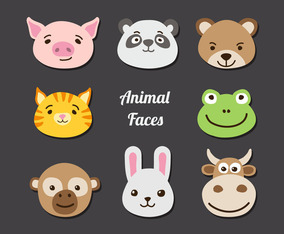 Animal Faces Set