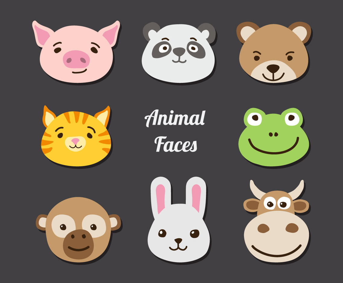 Animal Faces Set