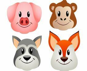 Animal Faces Set