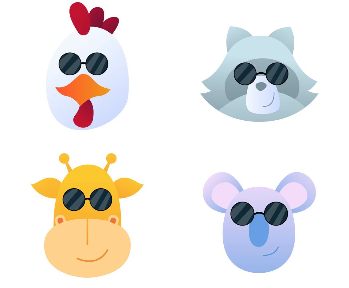 Cool Animal Faces Set