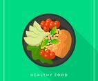 Flat Healthy Meals Food Vector Illustration