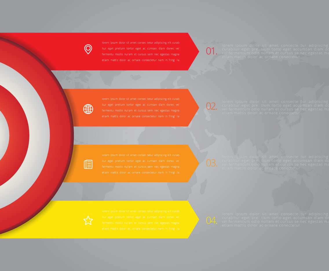 On target Cooperate Goals Infographic 4 step highligh