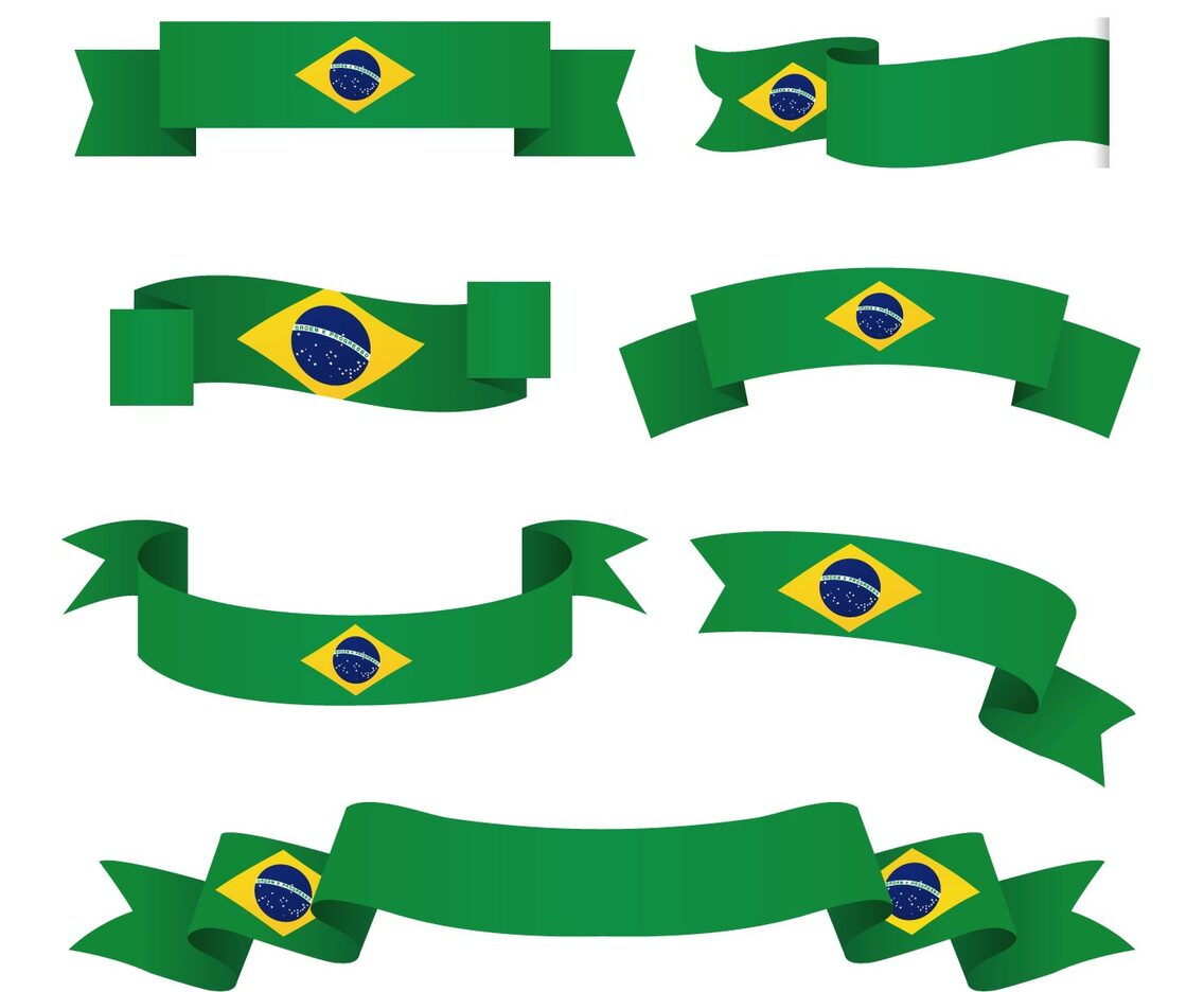 Brasil Flag Clipart Set