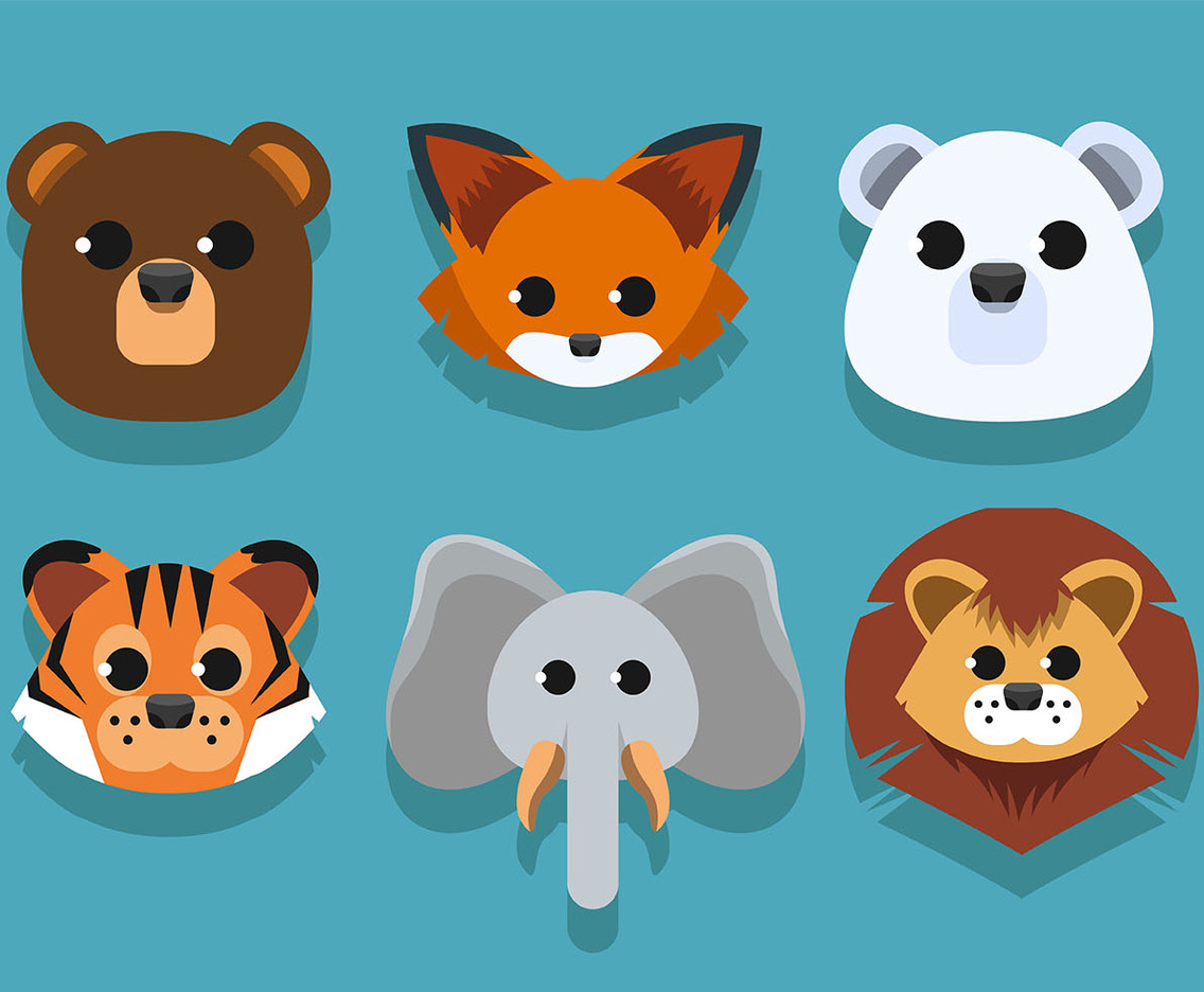Animal Faces Set