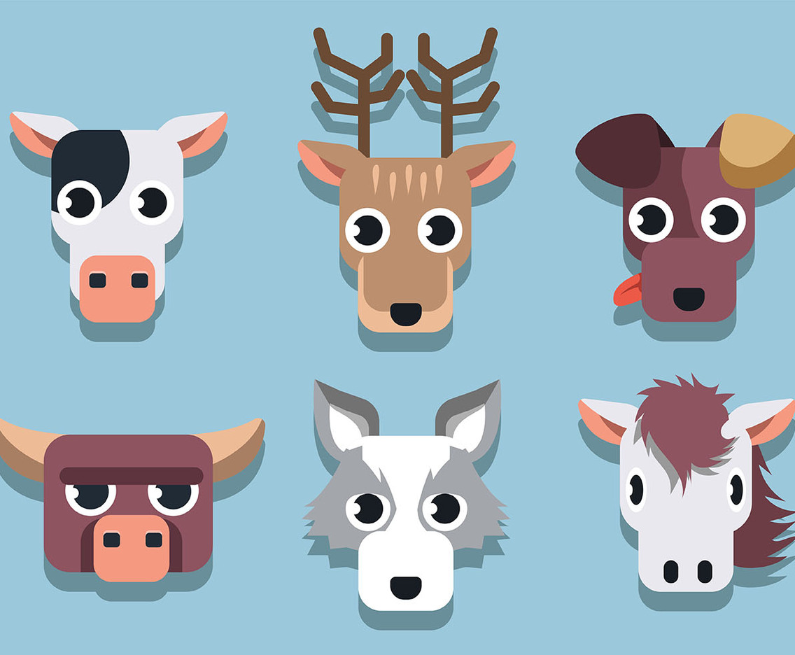 Animal Faces Set