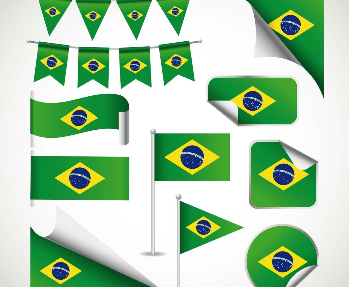 Brasil Flag Clipart Set