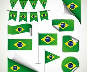 Brasil Flag Clipart Set