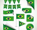 Brasil Flag Clipart Set