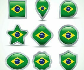 Brazil Flag Clipart Set