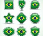 Brazil Flag Clipart Set