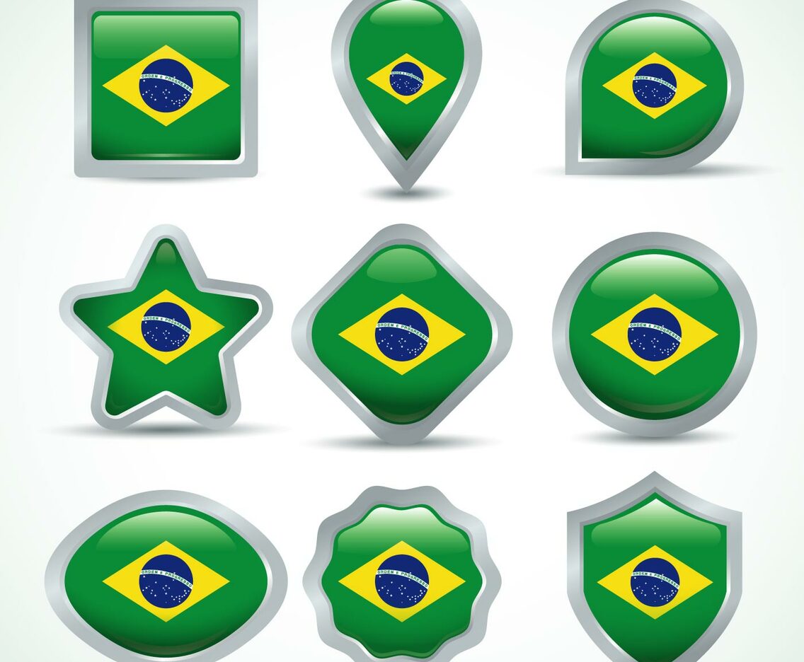 Brazil Flag Clipart Set