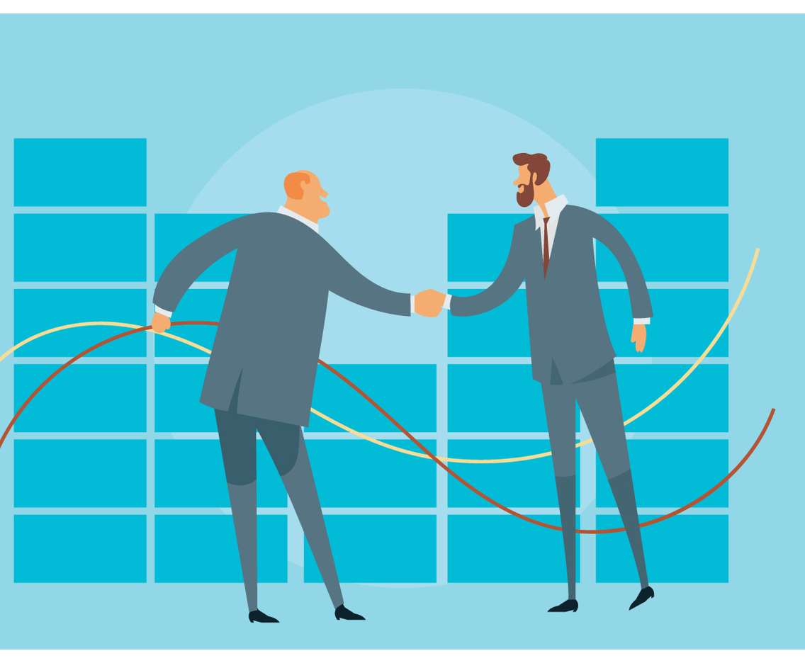 Two Businessmans Hand Shaking Vector