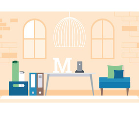 Vector Designer Room Illustration