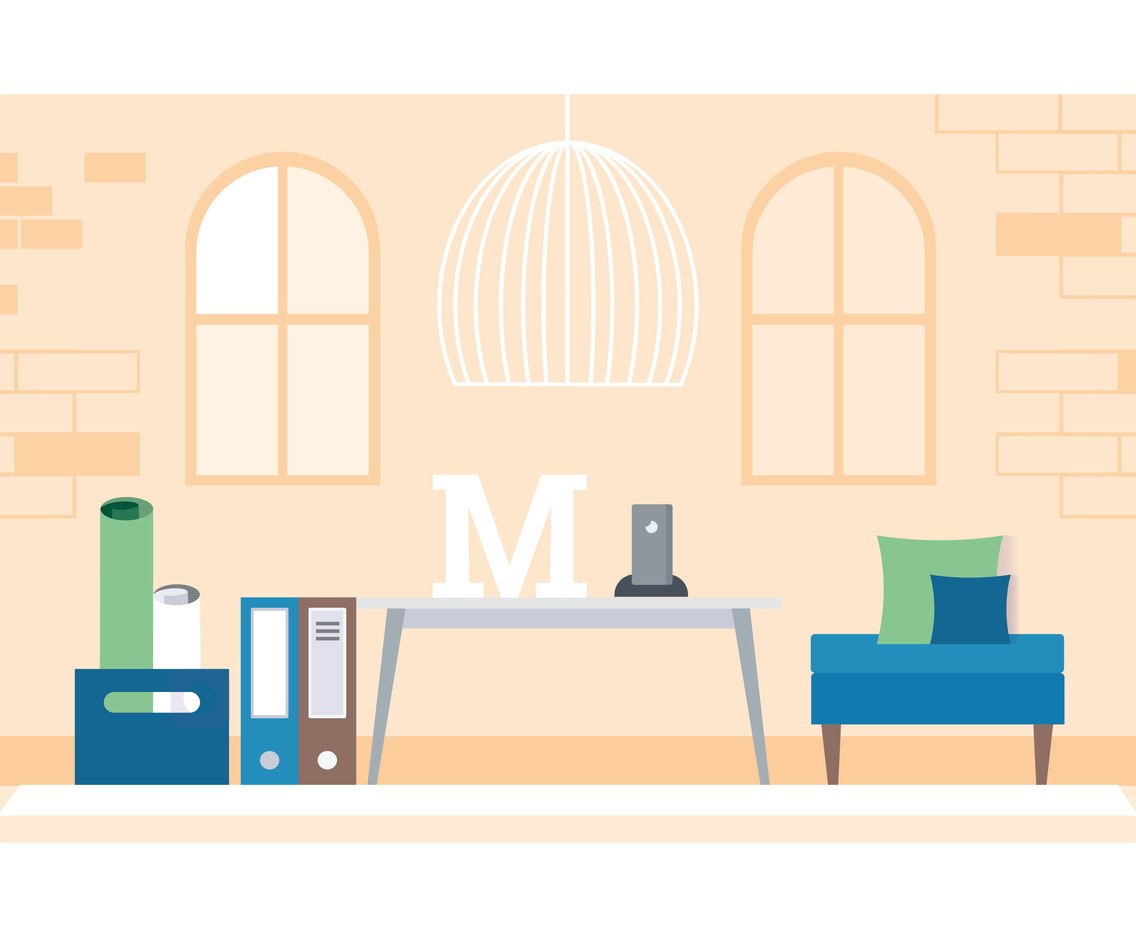 Vector Designer Room Illustration