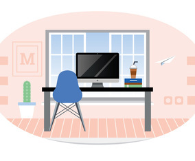 Vector Designer Room Illustration
