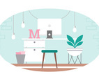 Vector Designer Room Illustration