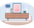 Vector Designer Room Illustration