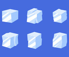 Flat Ice Cube Clipart Vector