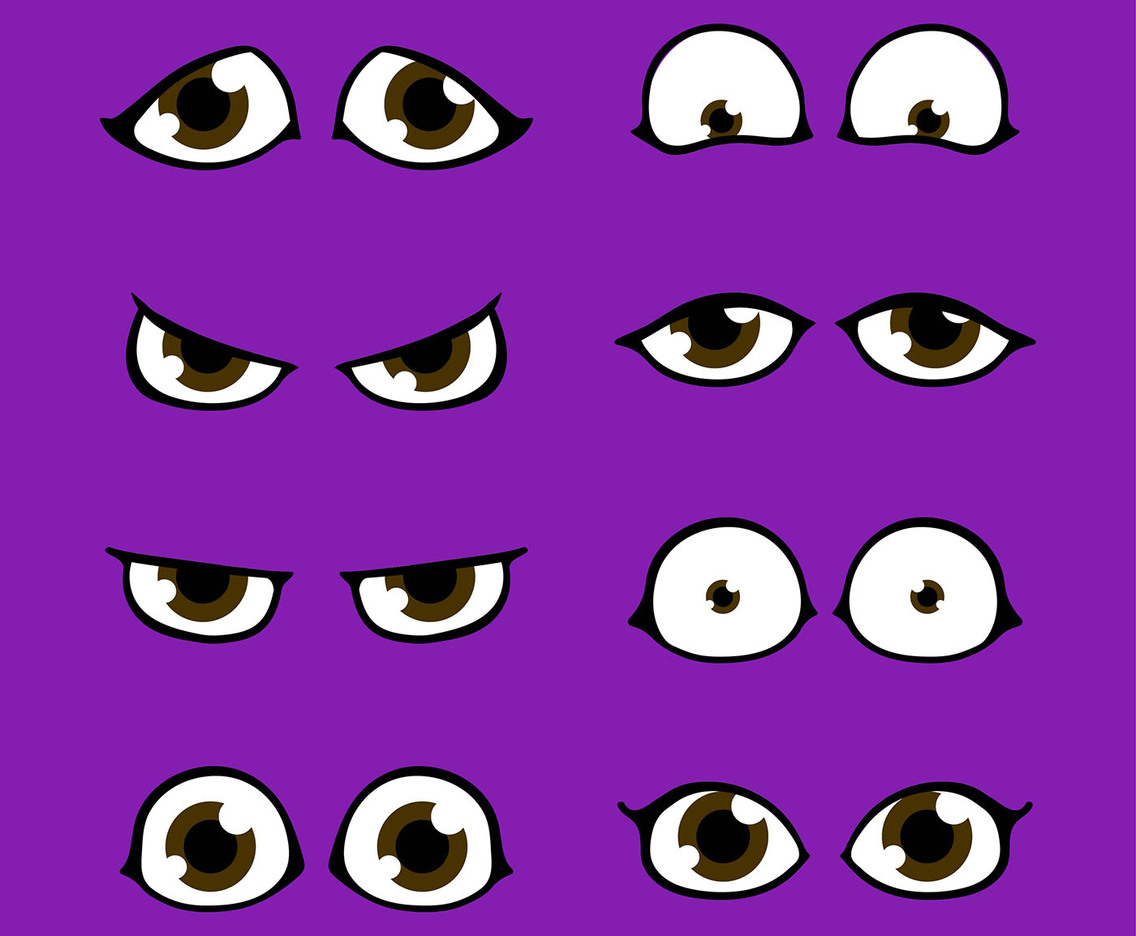 Chibi Character Cartoon Eyes Icon Set