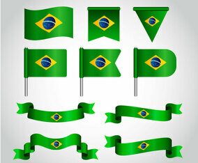 Brasil Flag Clipart Set