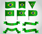 Brasil Flag Clipart Set