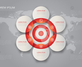 Cooperate Goals Vin Diagram Target Infographic