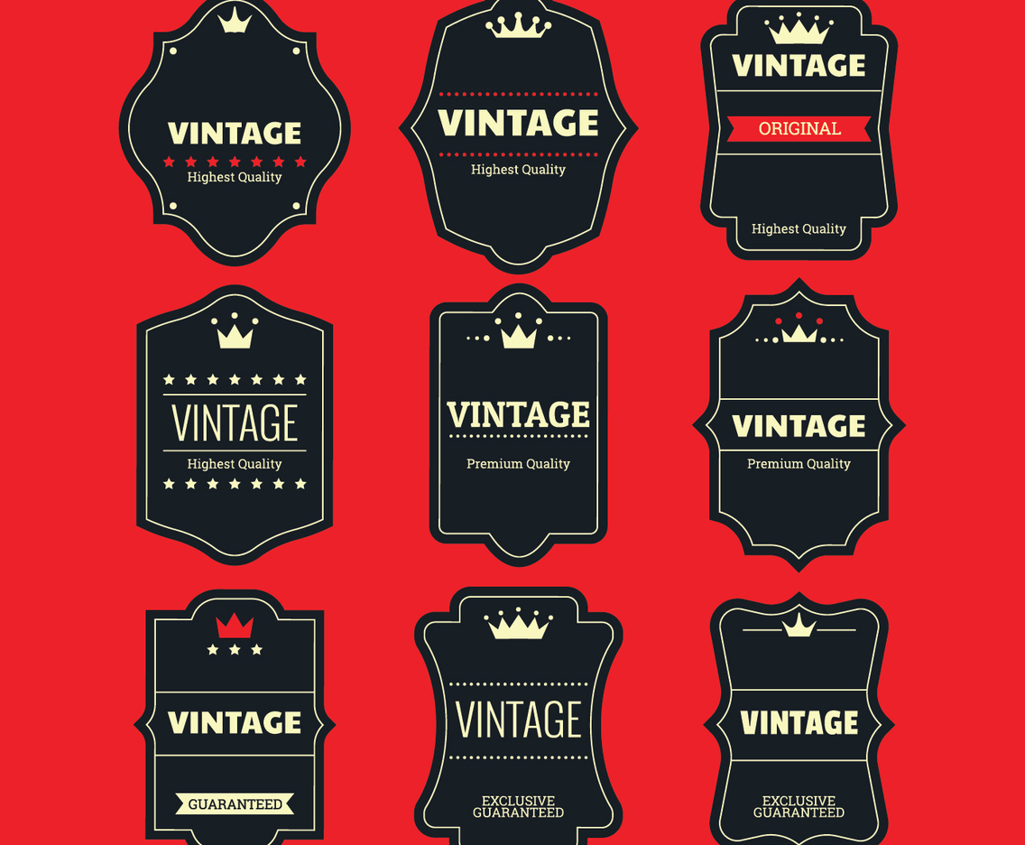 Vector Set Retro or Vintage Labels