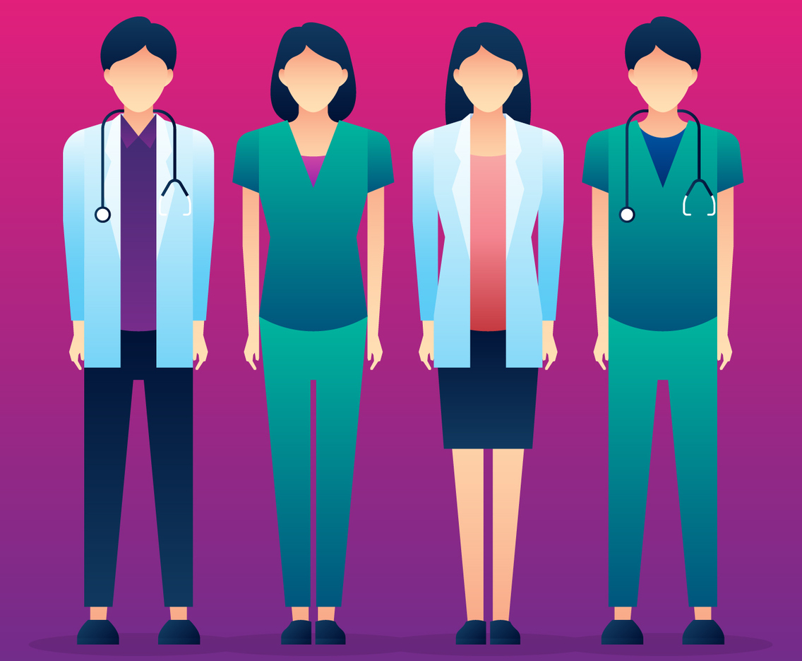 Medical Characters Standing Together