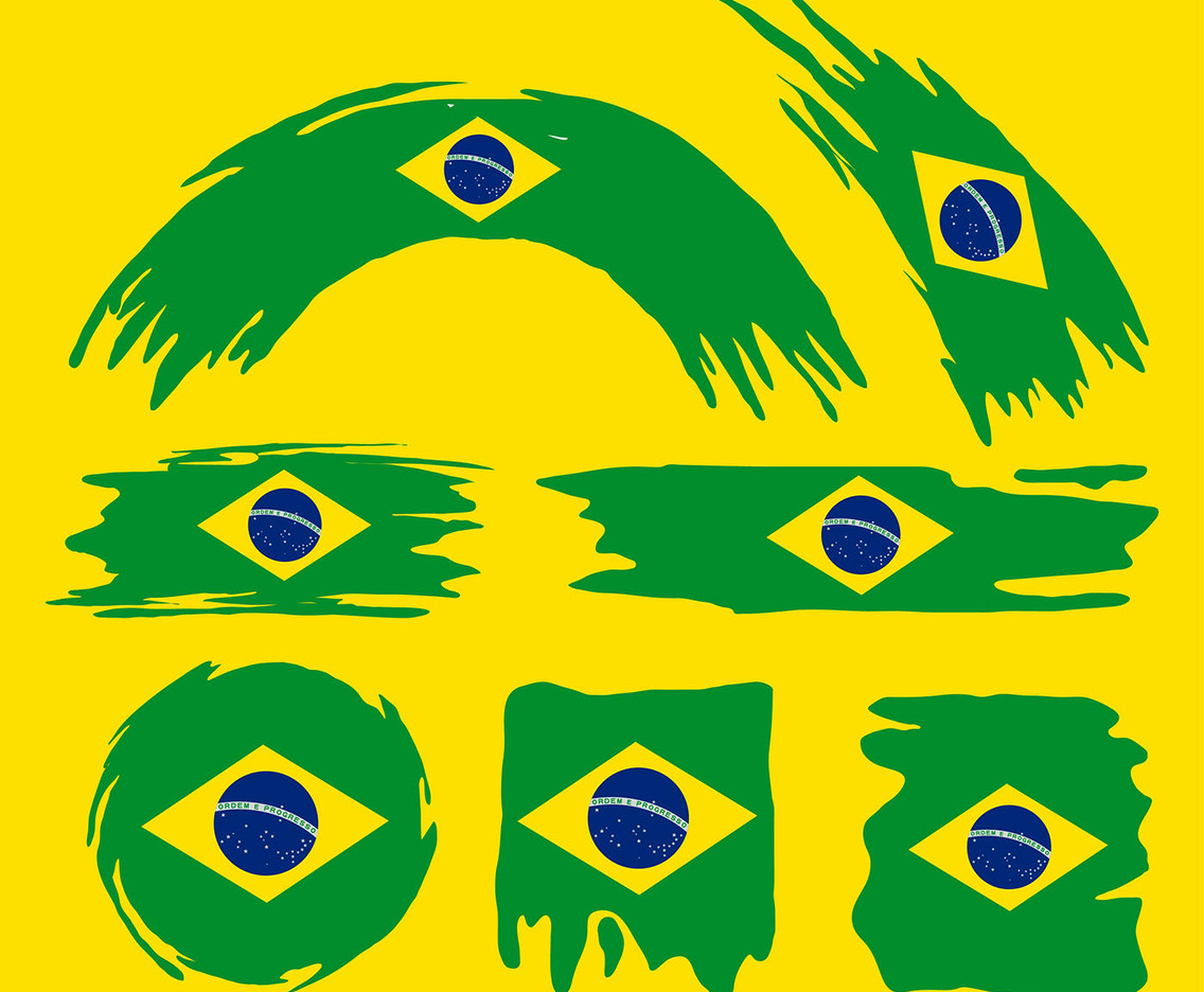 Brush Brasil  Flag Clipart Set