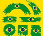 Brush Brasil  Flag Clipart Set