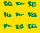 Brasil Wavin Flag Clipart Set