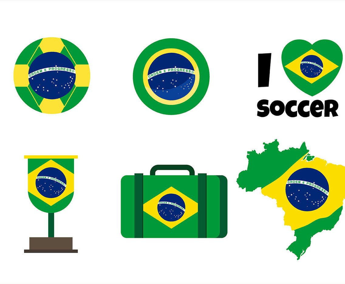 Brasil Flag Clipart Set