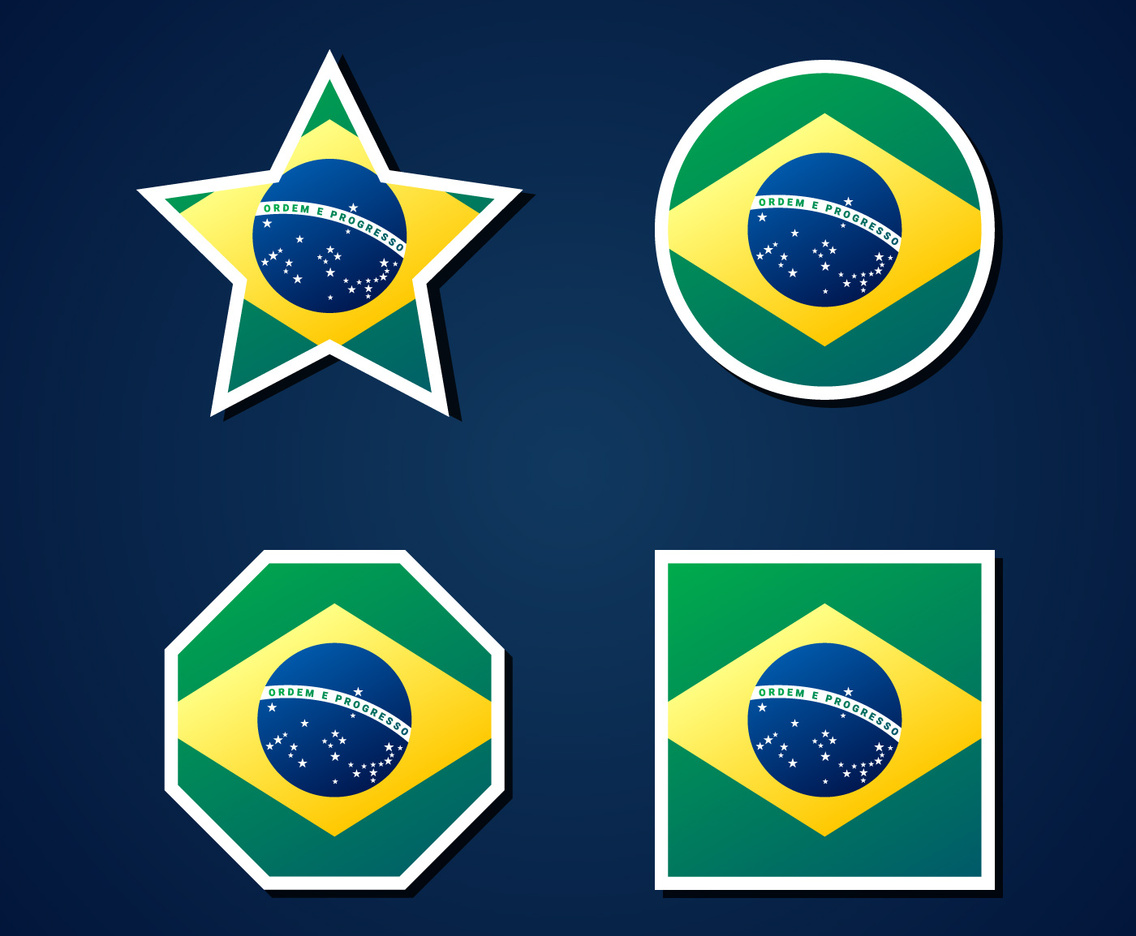 Brazil Flag Icons Theme Element Set