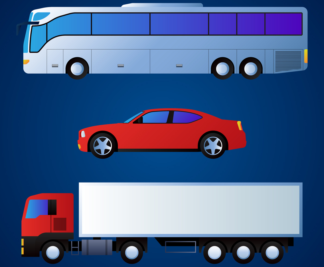 Transportation Vehicle Illustration Set