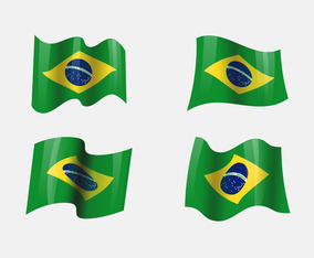 Realistic Brasil Flags Clipart