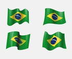Realistic Brasil Flags Clipart