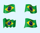 Realistic Brasil Flags