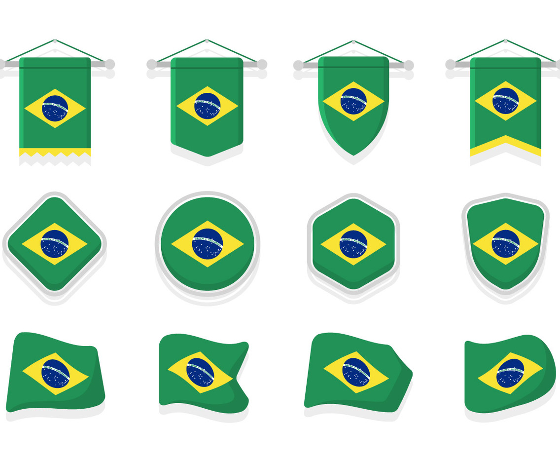 Brasil Flags Clipart